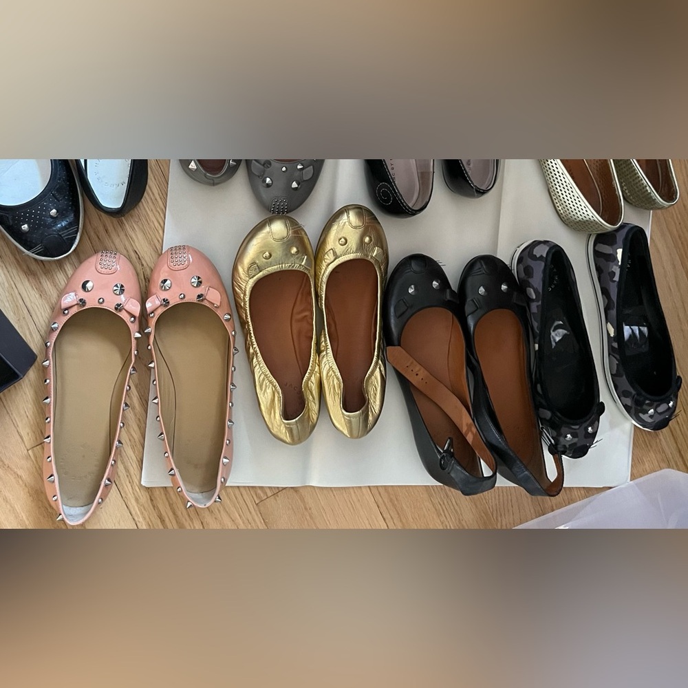 Eight pairs of Marc Jacobs Flats Size 7.5 37.5 most of have never been worn